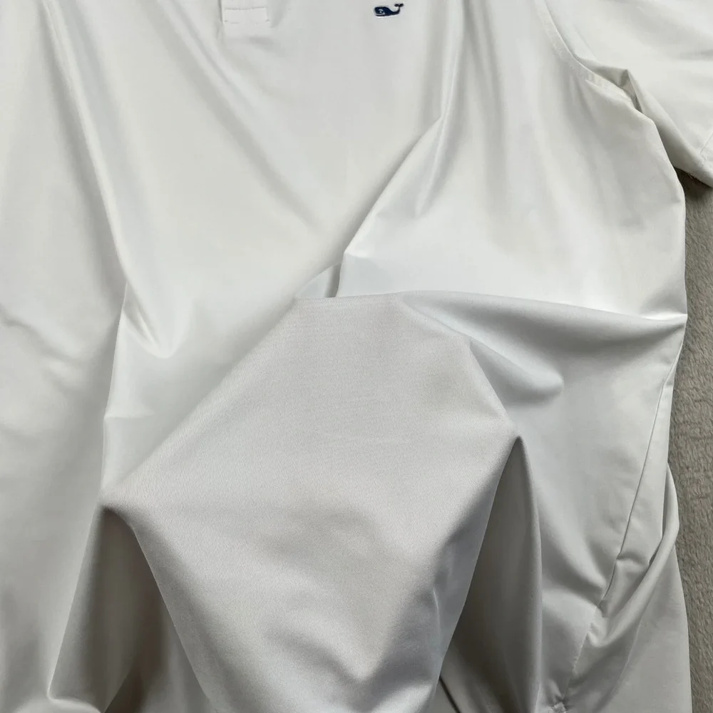 Vineyard Vines Performance Polo Shirt Mens 2XL Solid White Short Sleeve Golf